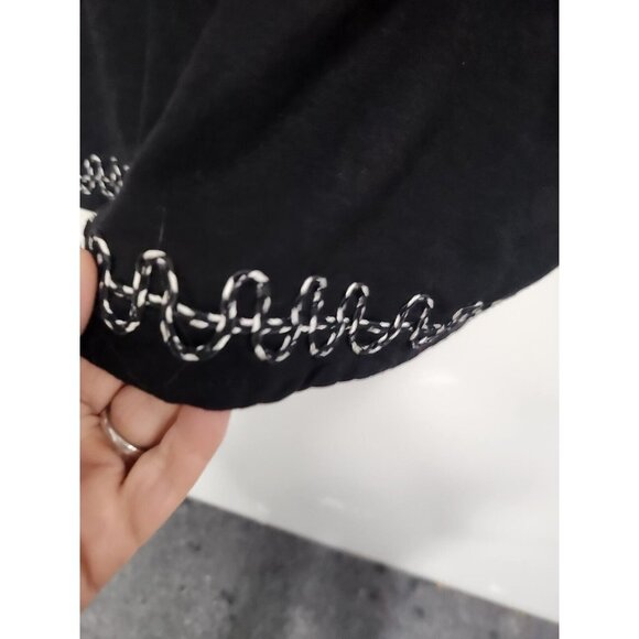 Catherines Womens Black Embroidered Tunic Top Size 1X Mesh Contrast Layered - Picture 9 of 11